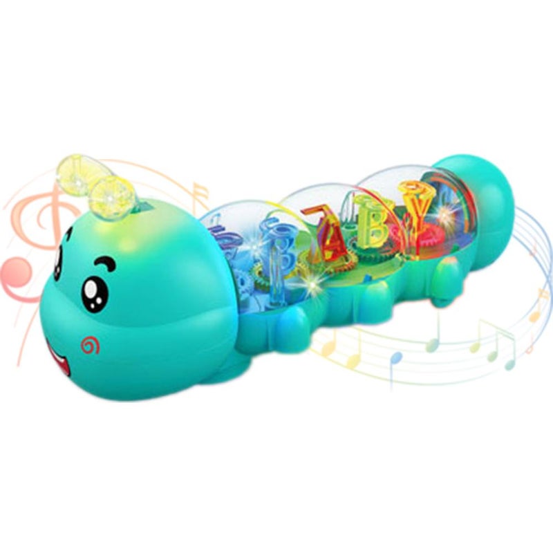 Foreign trade children's electric universal light and music toys, cartoon rocking duck caterpillar park night market stalls.